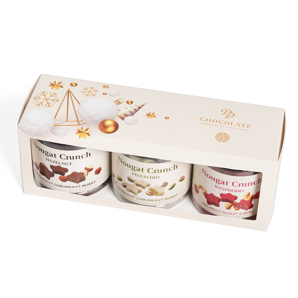 Vianoce - Set Nougat Crunch Star 3 x 100 g Cream