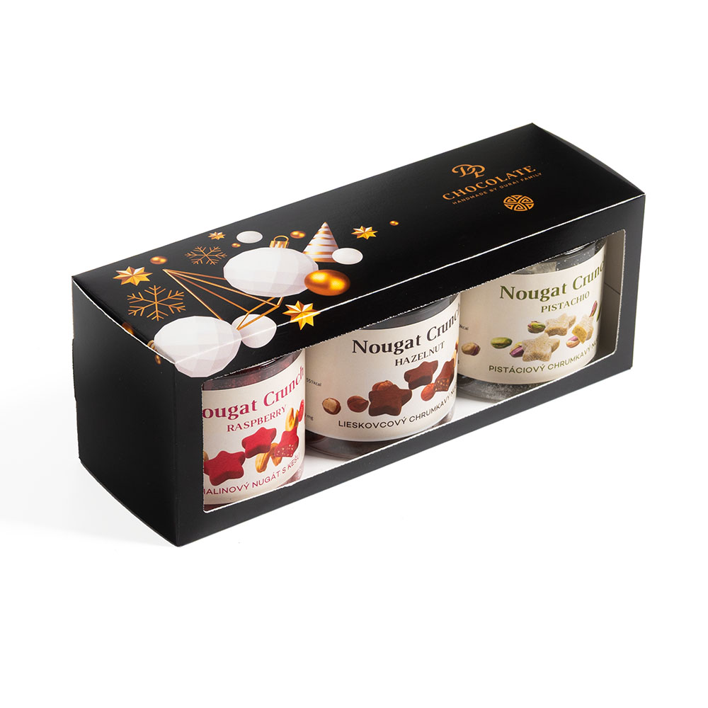 Vianoce - Set Nougat Crunch Star 3 x 100 g Brown
