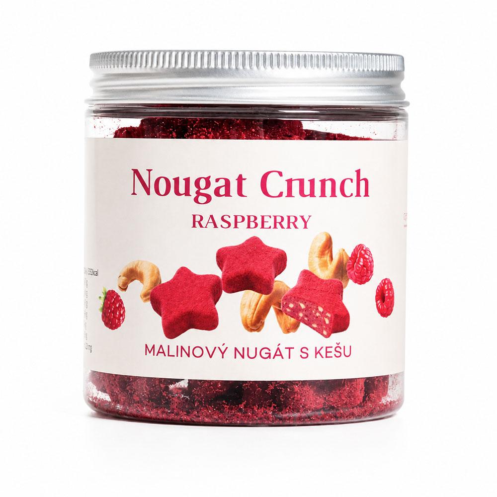 Vianoce - Nougat Crunch Star Malinový s kešu 100 g