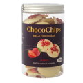 ChocoChips - Biela čokoláda s jahodami (160g) (balenie 4ks)