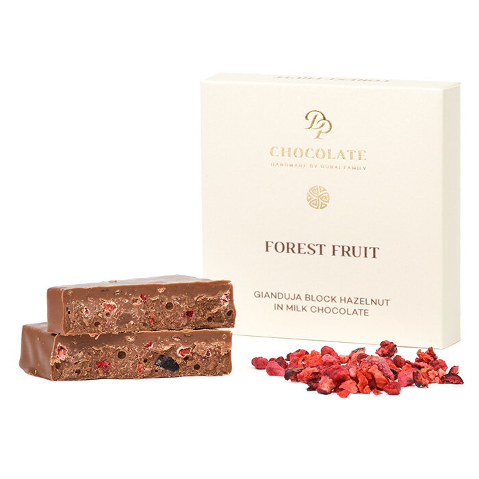 Gianduja Block Hazelnut Forest Fruit (30g) (balenie 5ks)