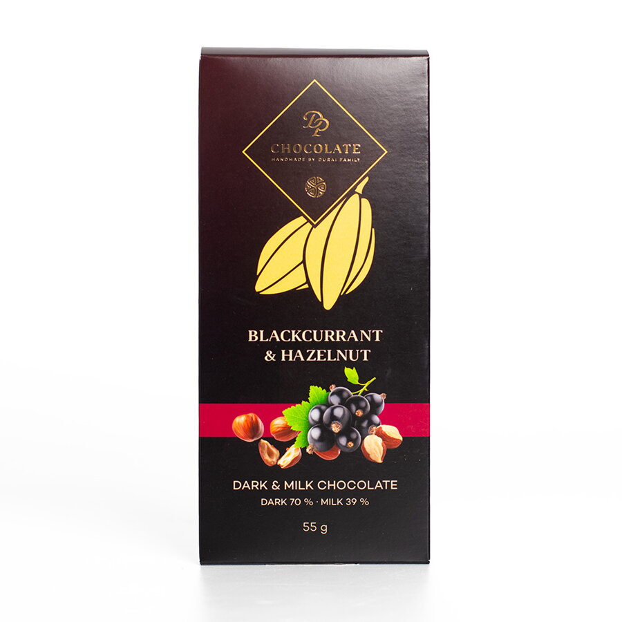 Tabuľka Horká & Mliečna s ríbezľami a lieskovcami (55 g)